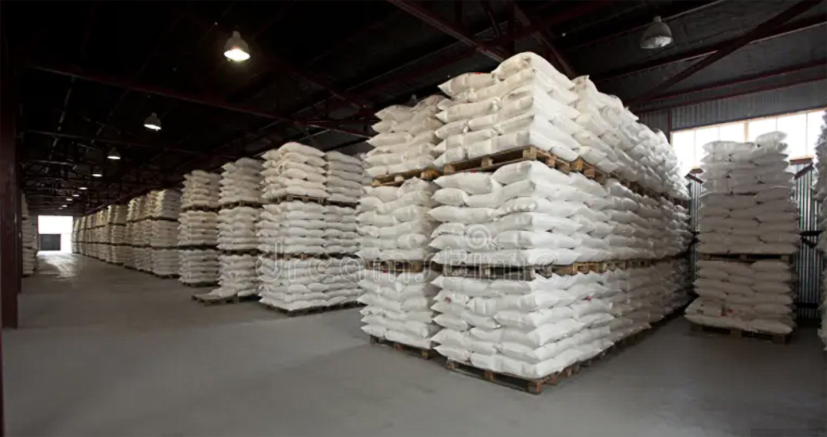warehouse storage of maize flour
